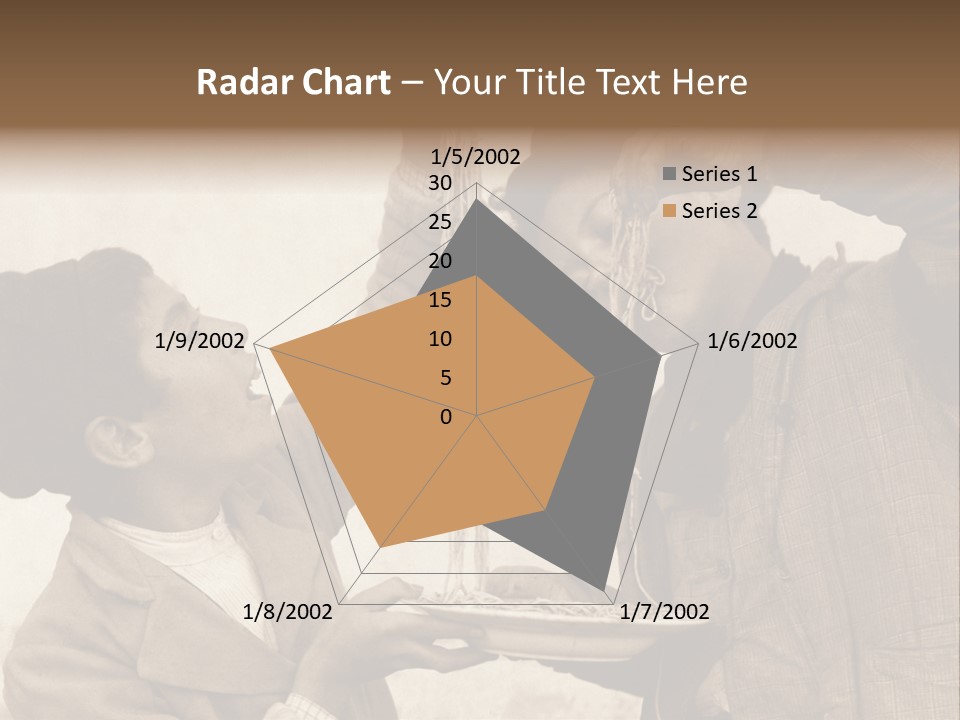 Vintage Photo Of Two Young Boys Eating Spaghetti With Their Hands PowerPoint Template