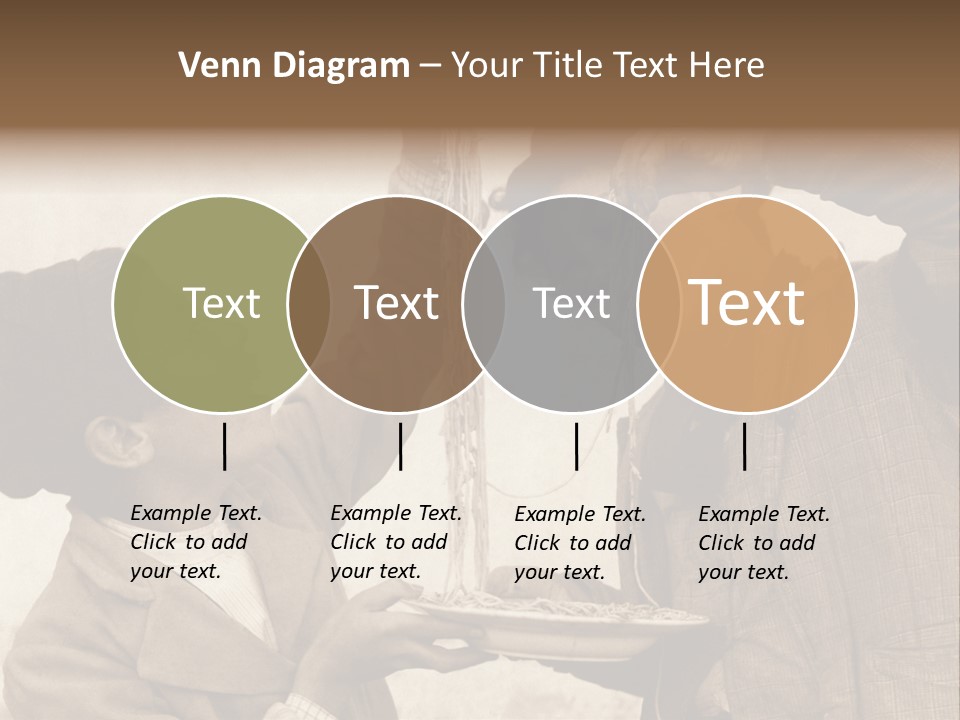 Vintage Photo Of Two Young Boys Eating Spaghetti With Their Hands PowerPoint Template