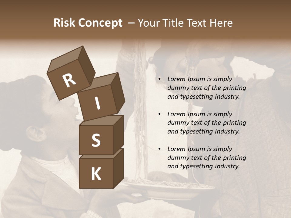 Vintage Photo Of Two Young Boys Eating Spaghetti With Their Hands PowerPoint Template