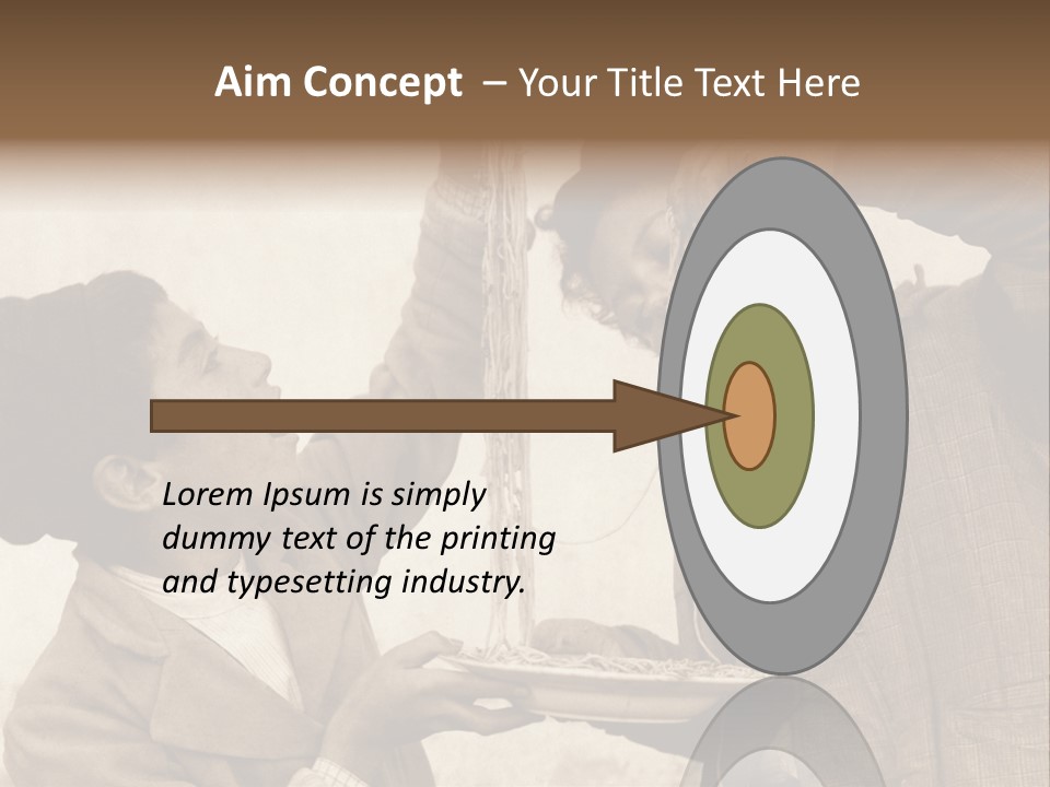 Vintage Photo Of Two Young Boys Eating Spaghetti With Their Hands PowerPoint Template