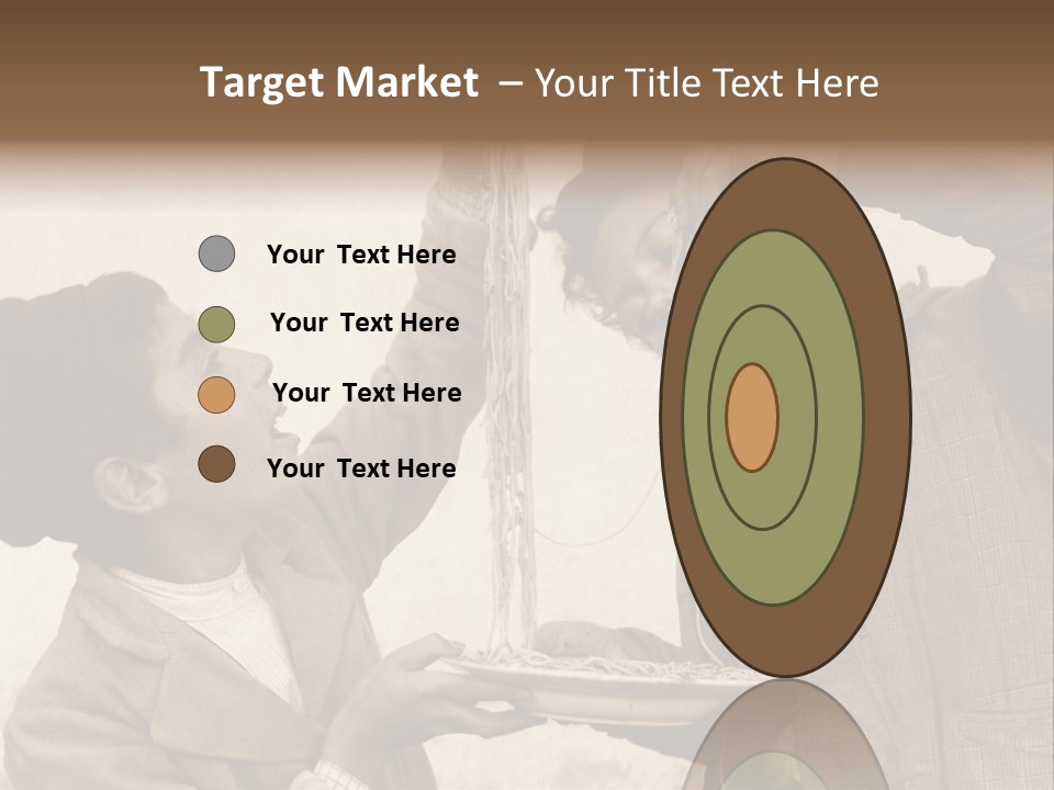 Vintage Photo Of Two Young Boys Eating Spaghetti With Their Hands PowerPoint Template