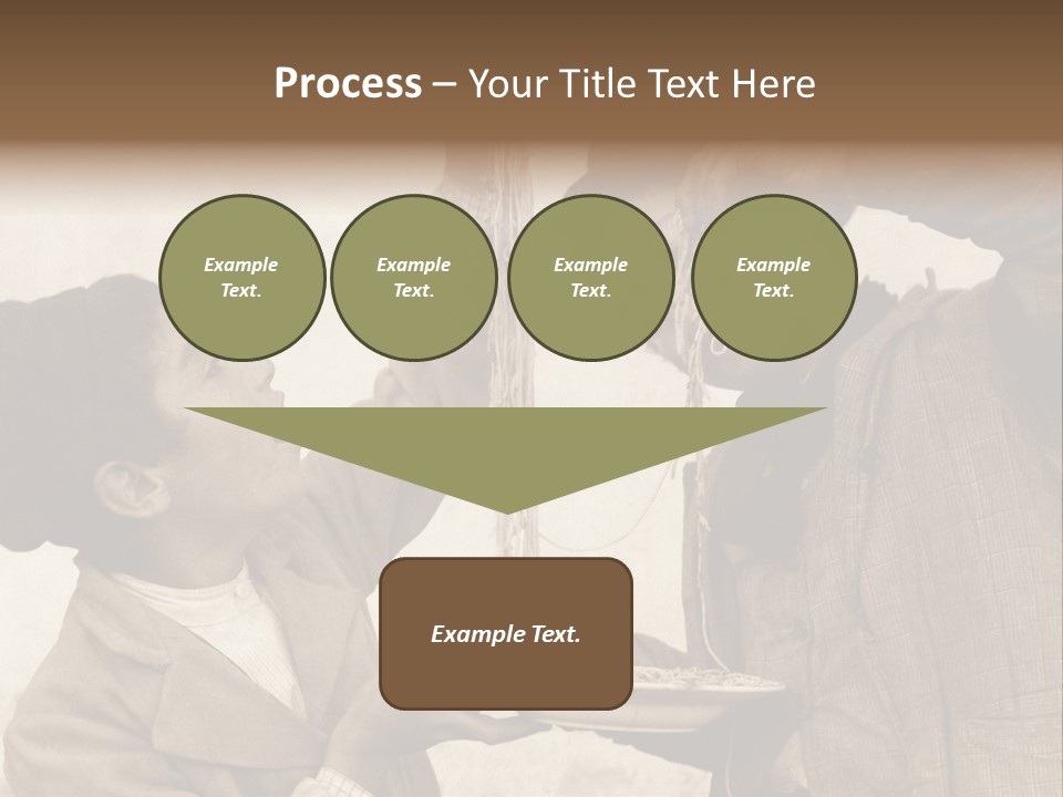 Vintage Photo Of Two Young Boys Eating Spaghetti With Their Hands PowerPoint Template