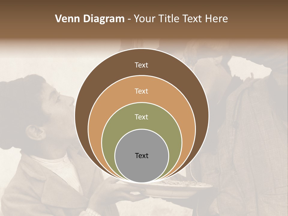 Vintage Photo Of Two Young Boys Eating Spaghetti With Their Hands PowerPoint Template