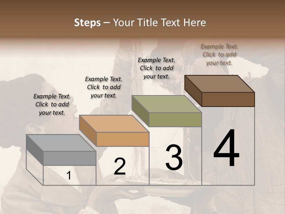 Vintage Photo Of Two Young Boys Eating Spaghetti With Their Hands PowerPoint Template