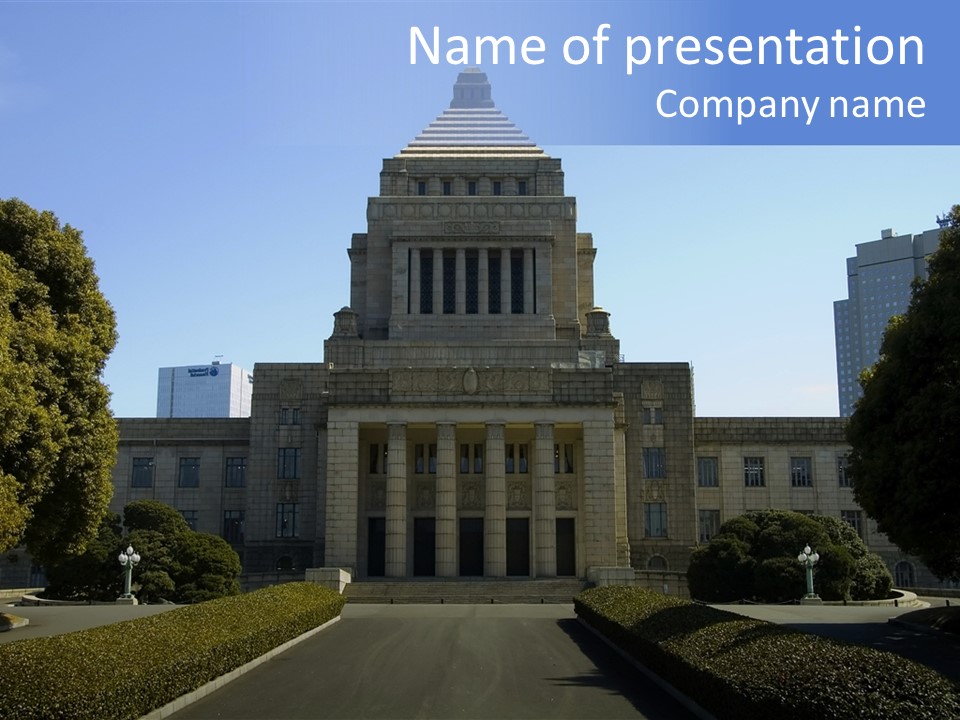 Japanese Parliament (Diet) Building, Tokyo PowerPoint Template