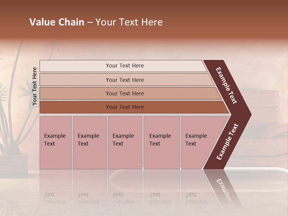 3D Interior In Pink Color With Modern Couch PowerPoint Template