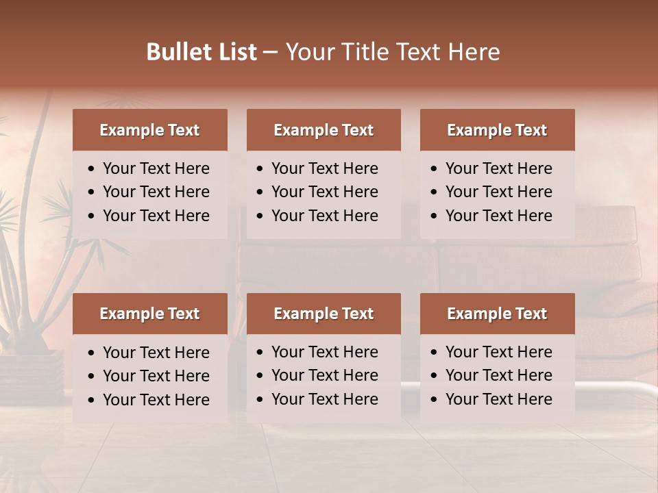 3D Interior In Pink Color With Modern Couch PowerPoint Template