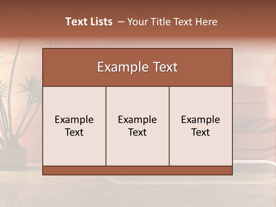 3D Interior In Pink Color With Modern Couch PowerPoint Template