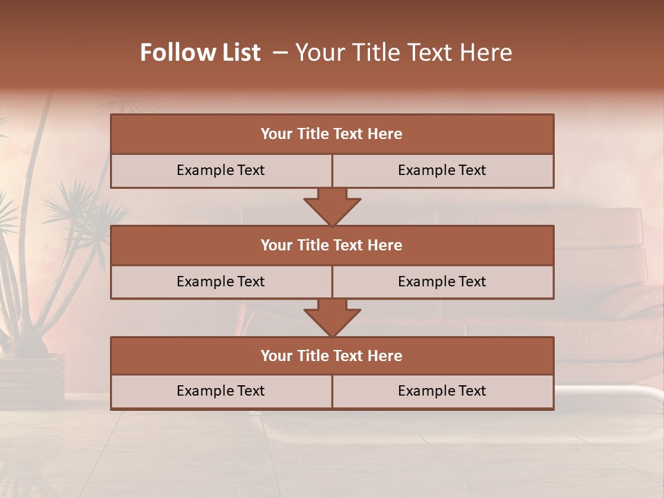 3D Interior In Pink Color With Modern Couch PowerPoint Template