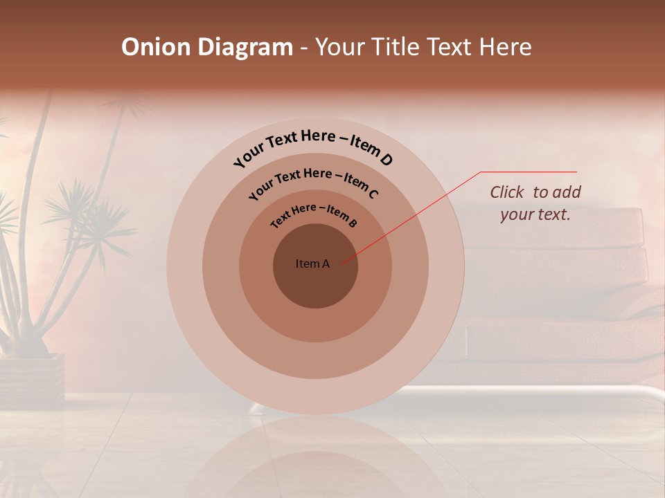 3D Interior In Pink Color With Modern Couch PowerPoint Template