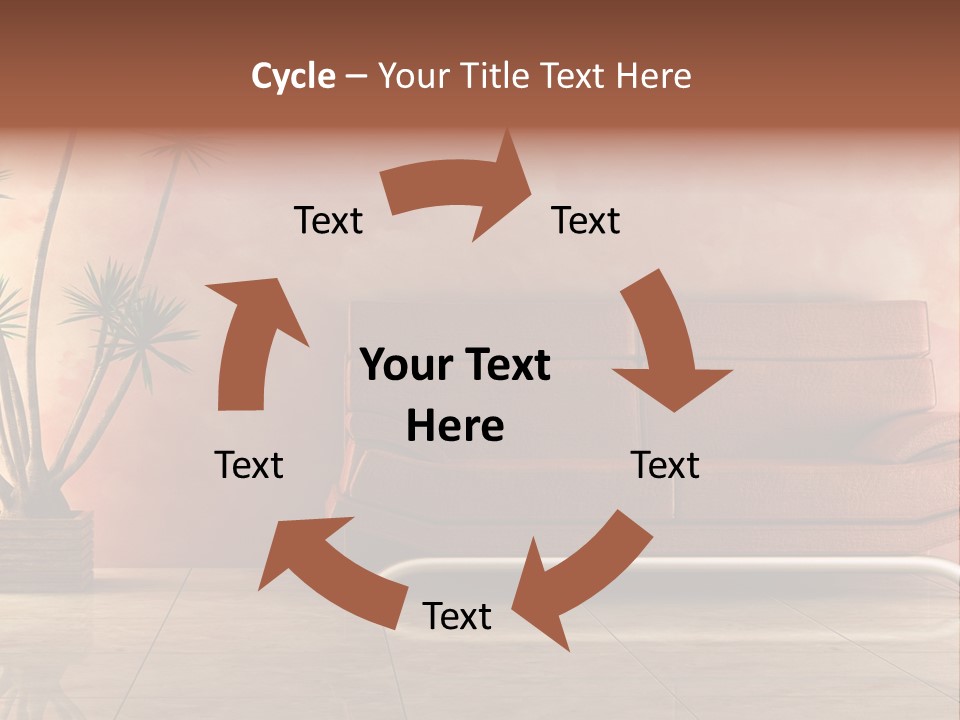 3D Interior In Pink Color With Modern Couch PowerPoint Template