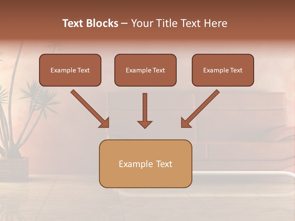 3D Interior In Pink Color With Modern Couch PowerPoint Template