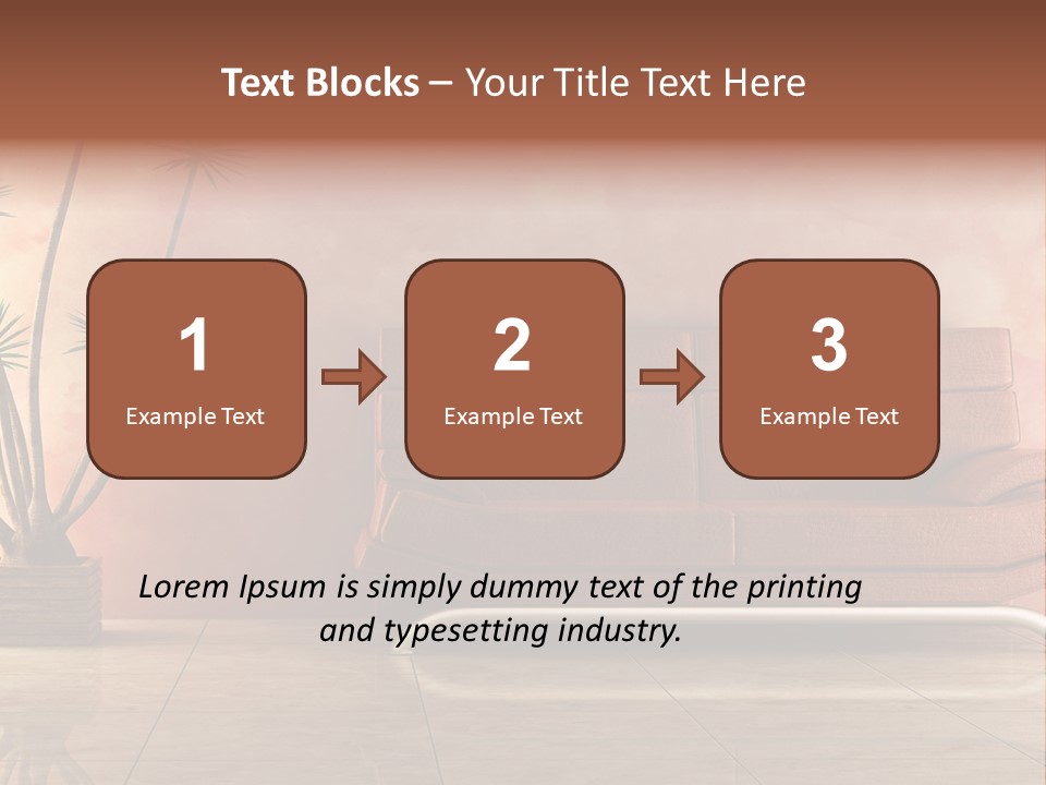 3D Interior In Pink Color With Modern Couch PowerPoint Template