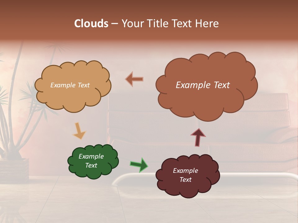 3D Interior In Pink Color With Modern Couch PowerPoint Template