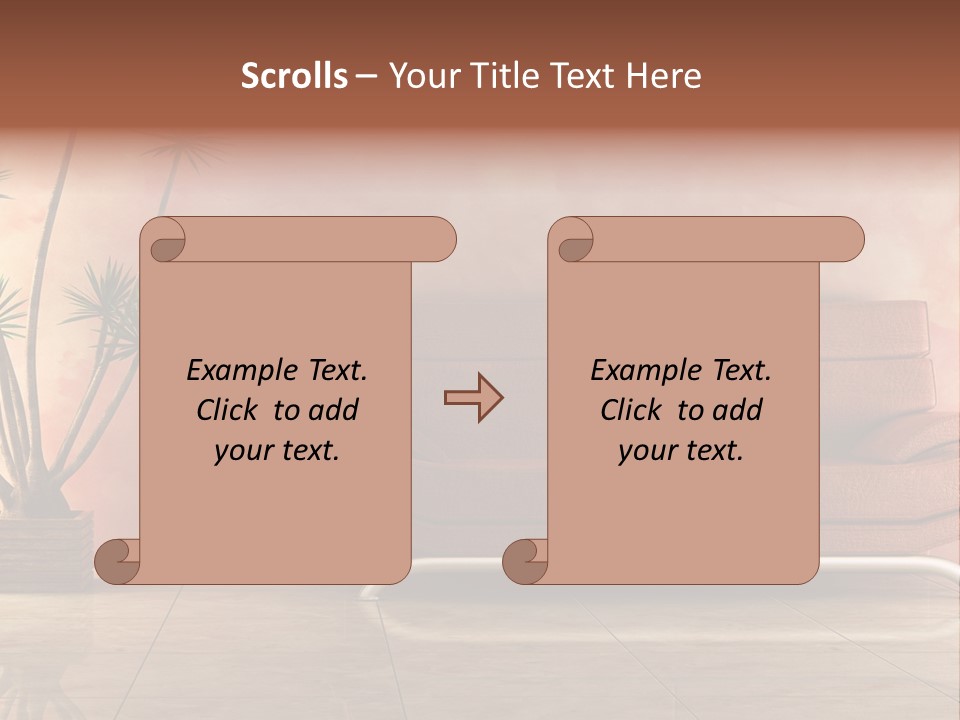 3D Interior In Pink Color With Modern Couch PowerPoint Template