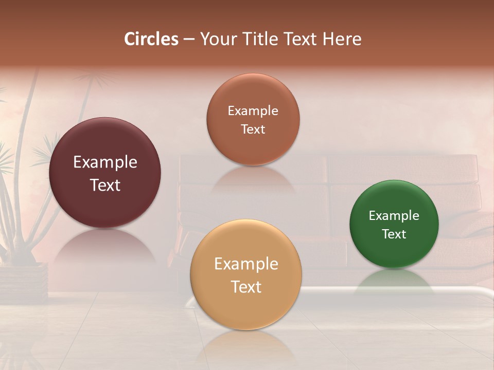 3D Interior In Pink Color With Modern Couch PowerPoint Template