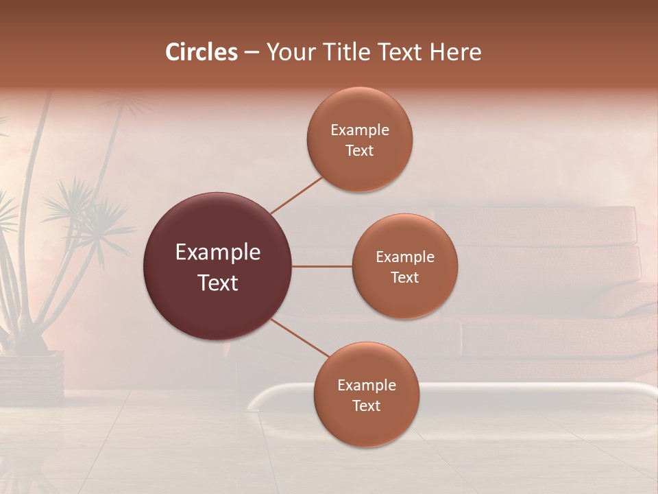 3D Interior In Pink Color With Modern Couch PowerPoint Template