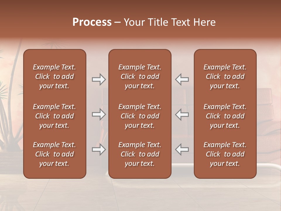 3D Interior In Pink Color With Modern Couch PowerPoint Template