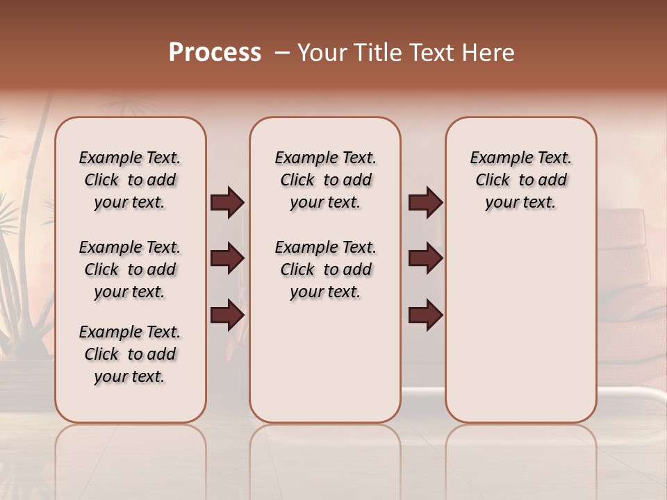 3D Interior In Pink Color With Modern Couch PowerPoint Template