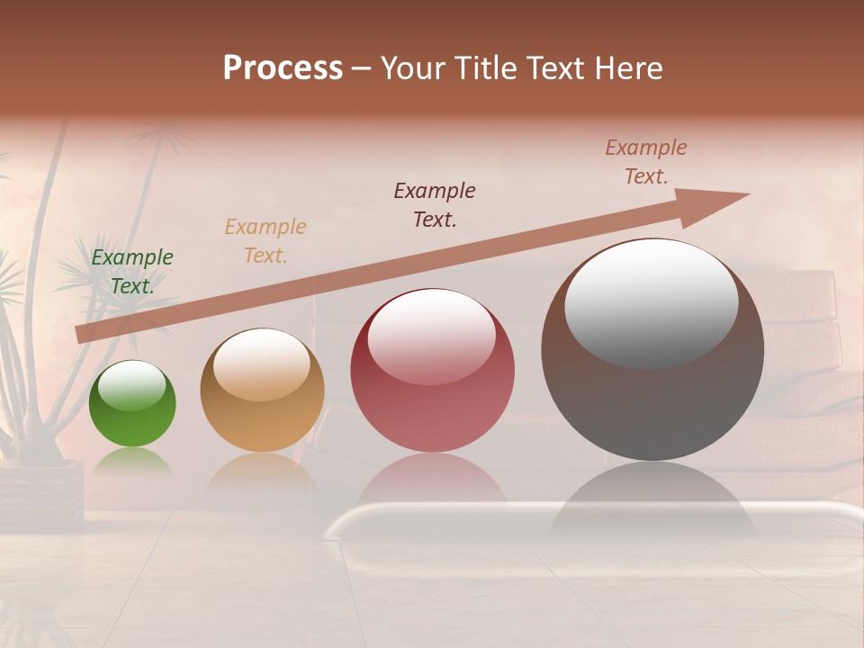 3D Interior In Pink Color With Modern Couch PowerPoint Template