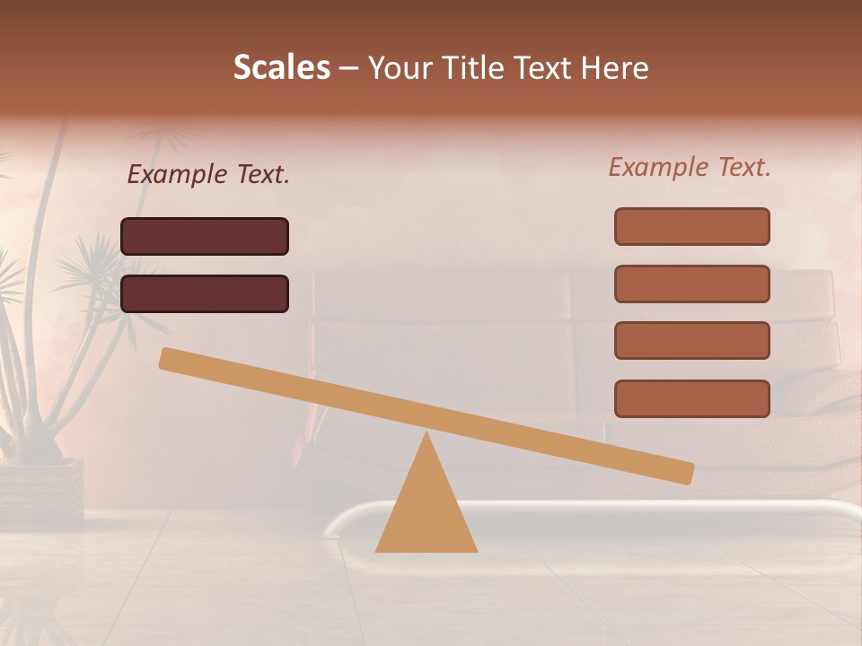 3D Interior In Pink Color With Modern Couch PowerPoint Template