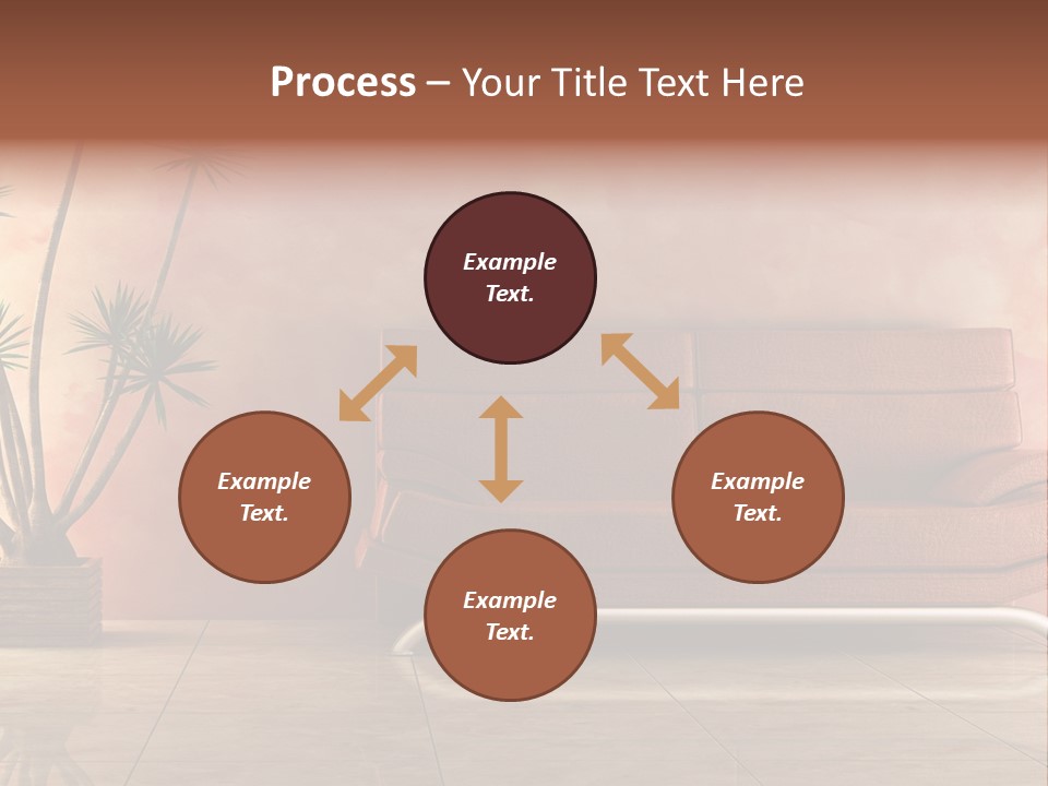 3D Interior In Pink Color With Modern Couch PowerPoint Template