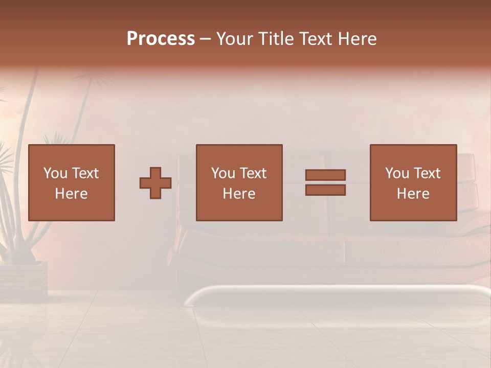 3D Interior In Pink Color With Modern Couch PowerPoint Template