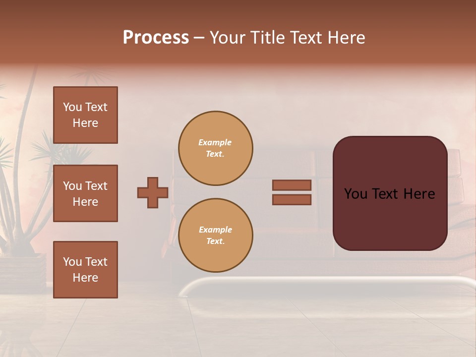 3D Interior In Pink Color With Modern Couch PowerPoint Template