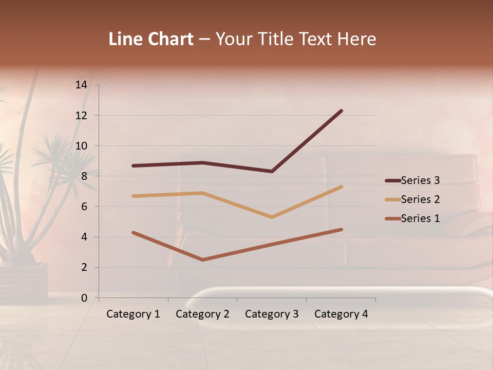 3D Interior In Pink Color With Modern Couch PowerPoint Template