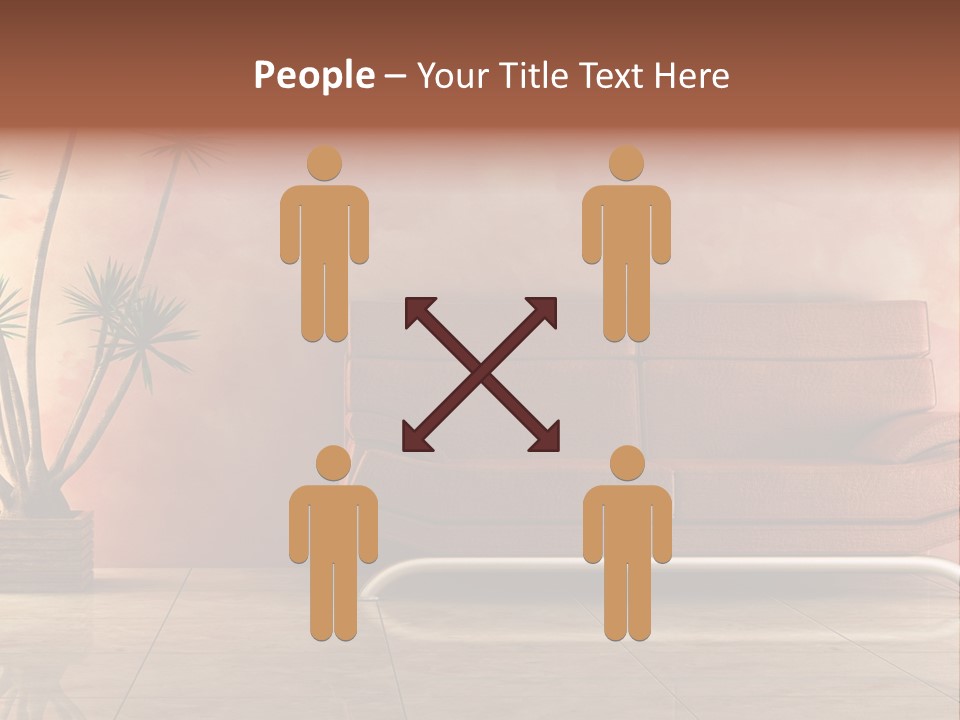 3D Interior In Pink Color With Modern Couch PowerPoint Template