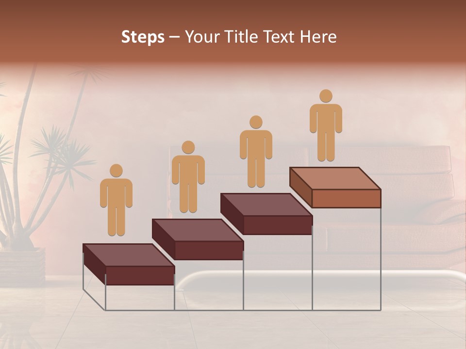 3D Interior In Pink Color With Modern Couch PowerPoint Template