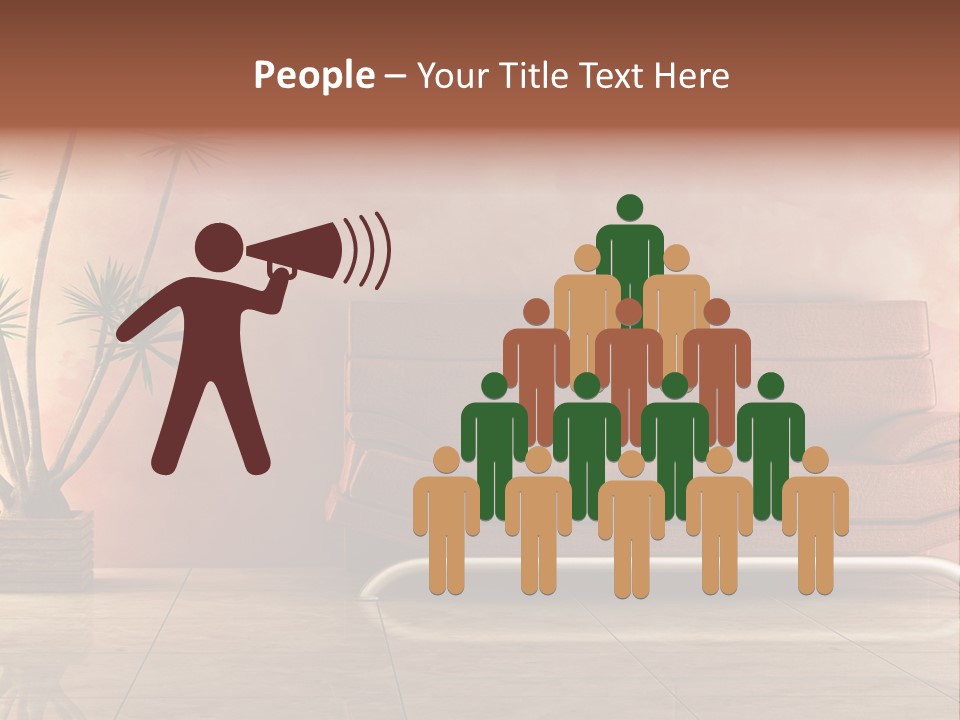 3D Interior In Pink Color With Modern Couch PowerPoint Template