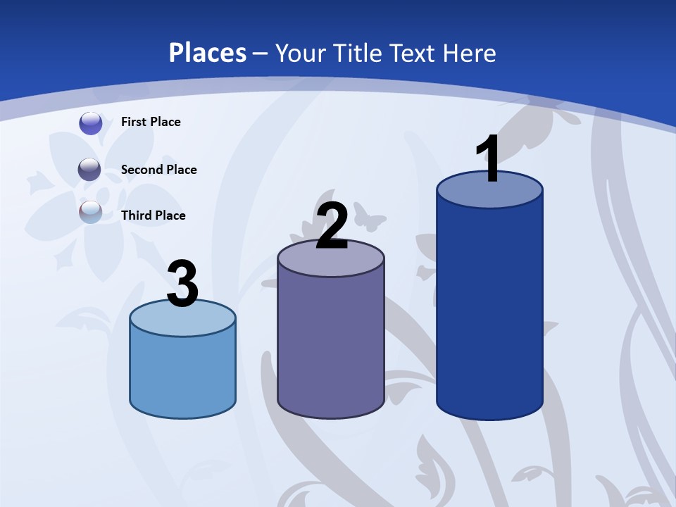 Floral Design In Blue Stock Vector Illustration: PowerPoint Template