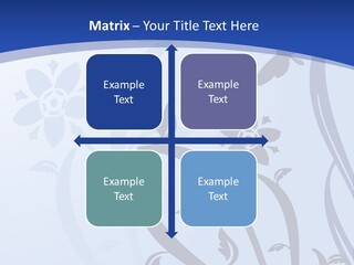 Floral Design In Blue Stock Vector Illustration: PowerPoint Template