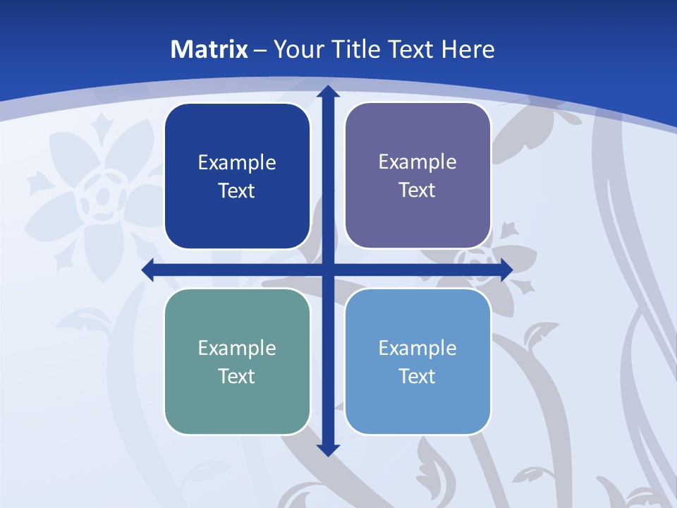 Floral Design In Blue Stock Vector Illustration: PowerPoint Template