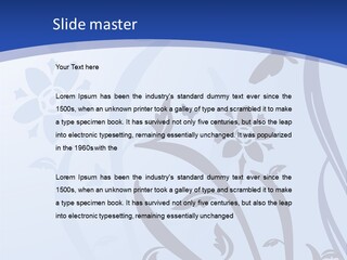 Floral Design In Blue Stock Vector Illustration: PowerPoint Template