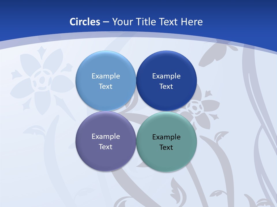 Floral Design In Blue Stock Vector Illustration: PowerPoint Template