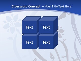 Floral Design In Blue Stock Vector Illustration: PowerPoint Template