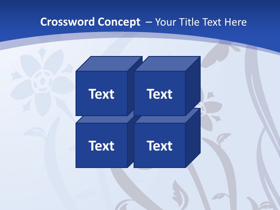 Floral Design In Blue Stock Vector Illustration: PowerPoint Template