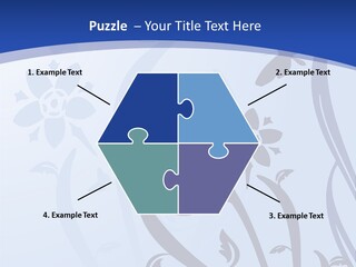 Floral Design In Blue Stock Vector Illustration: PowerPoint Template