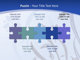 Floral Design In Blue Stock Vector Illustration: PowerPoint Template