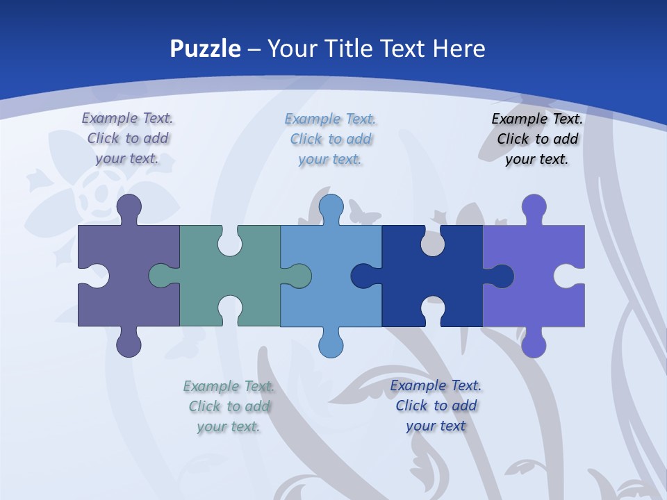 Floral Design In Blue Stock Vector Illustration: PowerPoint Template