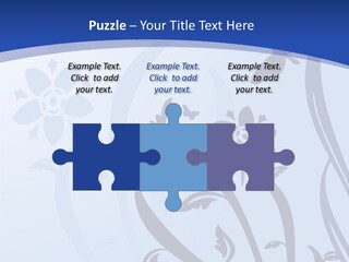 Floral Design In Blue Stock Vector Illustration: PowerPoint Template