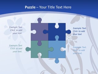 Floral Design In Blue Stock Vector Illustration: PowerPoint Template