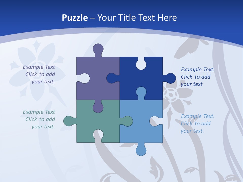 Floral Design In Blue Stock Vector Illustration: PowerPoint Template