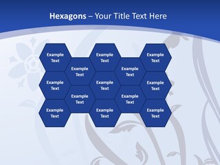 Floral Design In Blue Stock Vector Illustration: PowerPoint Template