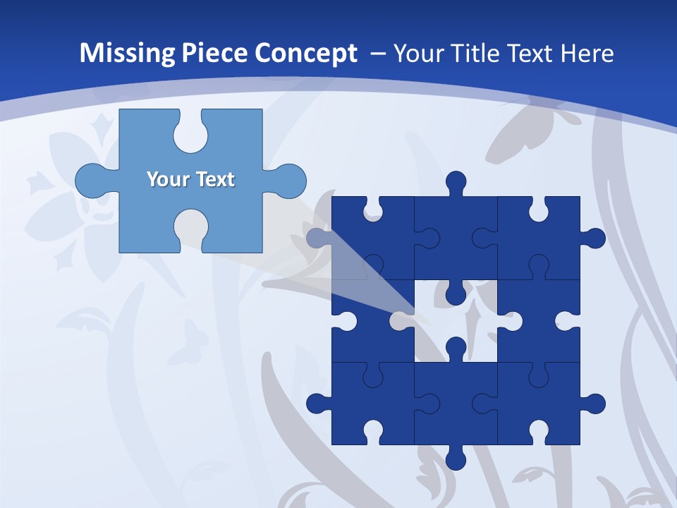 Floral Design In Blue Stock Vector Illustration: PowerPoint Template