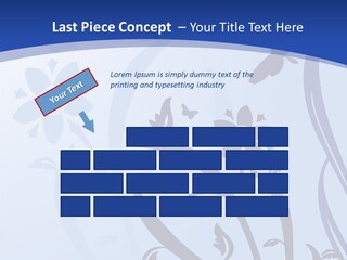 Floral Design In Blue Stock Vector Illustration: PowerPoint Template