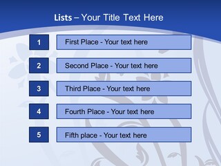 Floral Design In Blue Stock Vector Illustration: PowerPoint Template