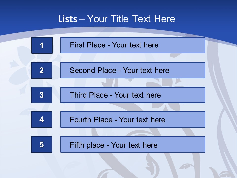 Floral Design In Blue Stock Vector Illustration: PowerPoint Template